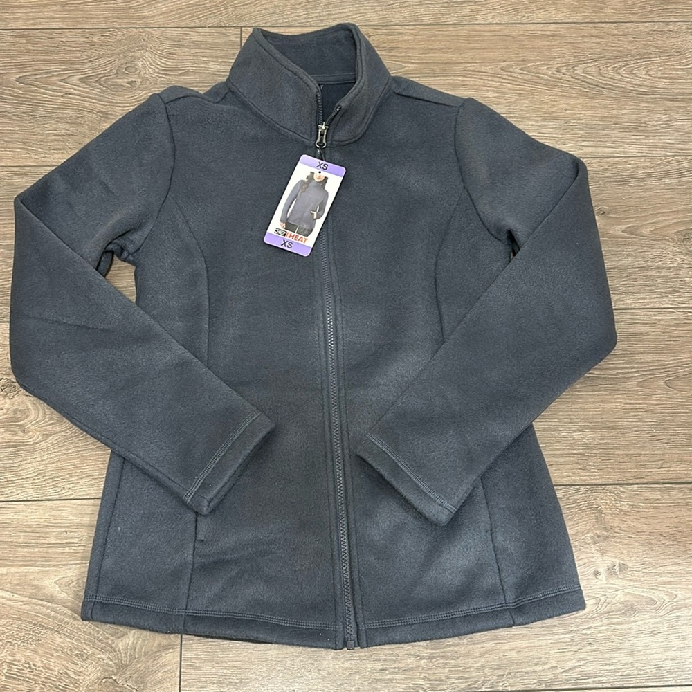 Super soft zip up jacket grey heat xs new with tags